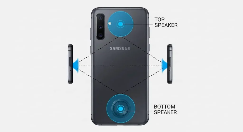 Samsung Galaxy stereo speaker configuration